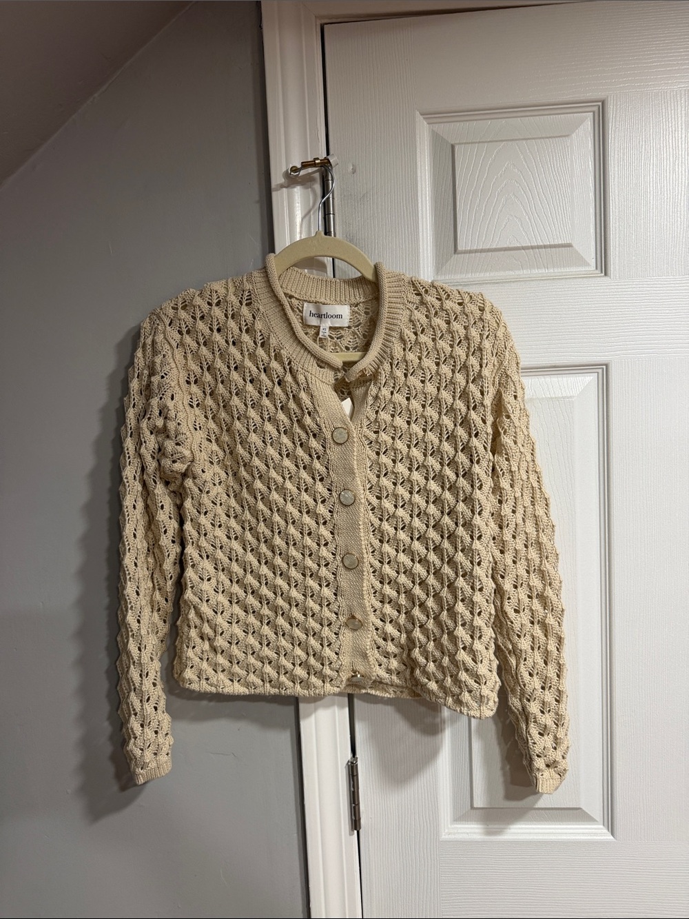 Heartloom Cream Knit Button-Front Women's Sweater